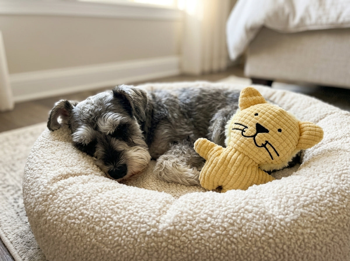 Squeaky Corduroy Cat Plush Dog Toy