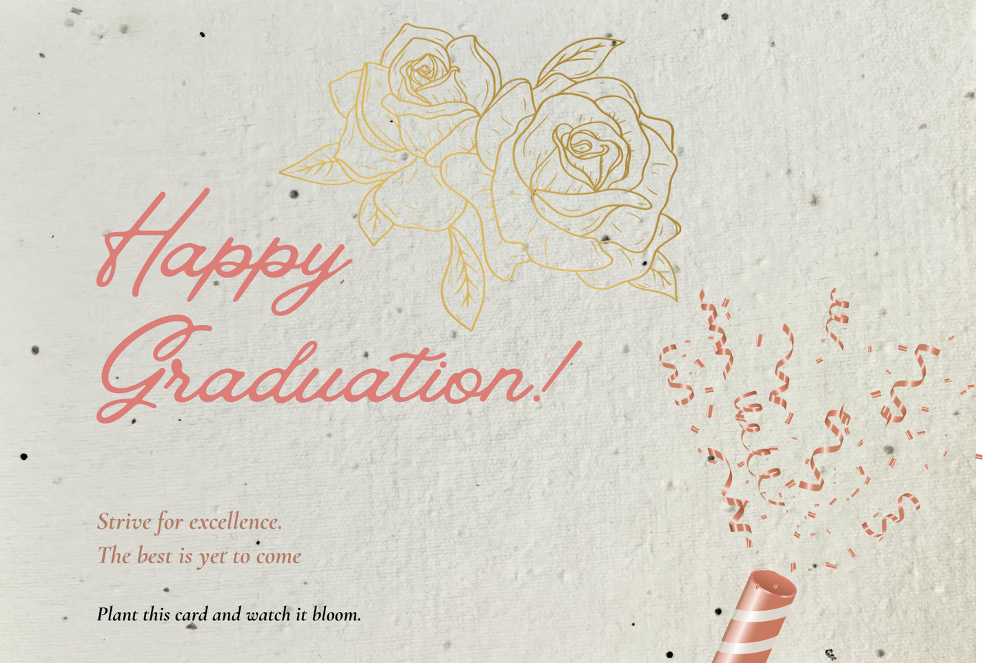 Prelude Duo - Petite Gold Rose Graduation Card