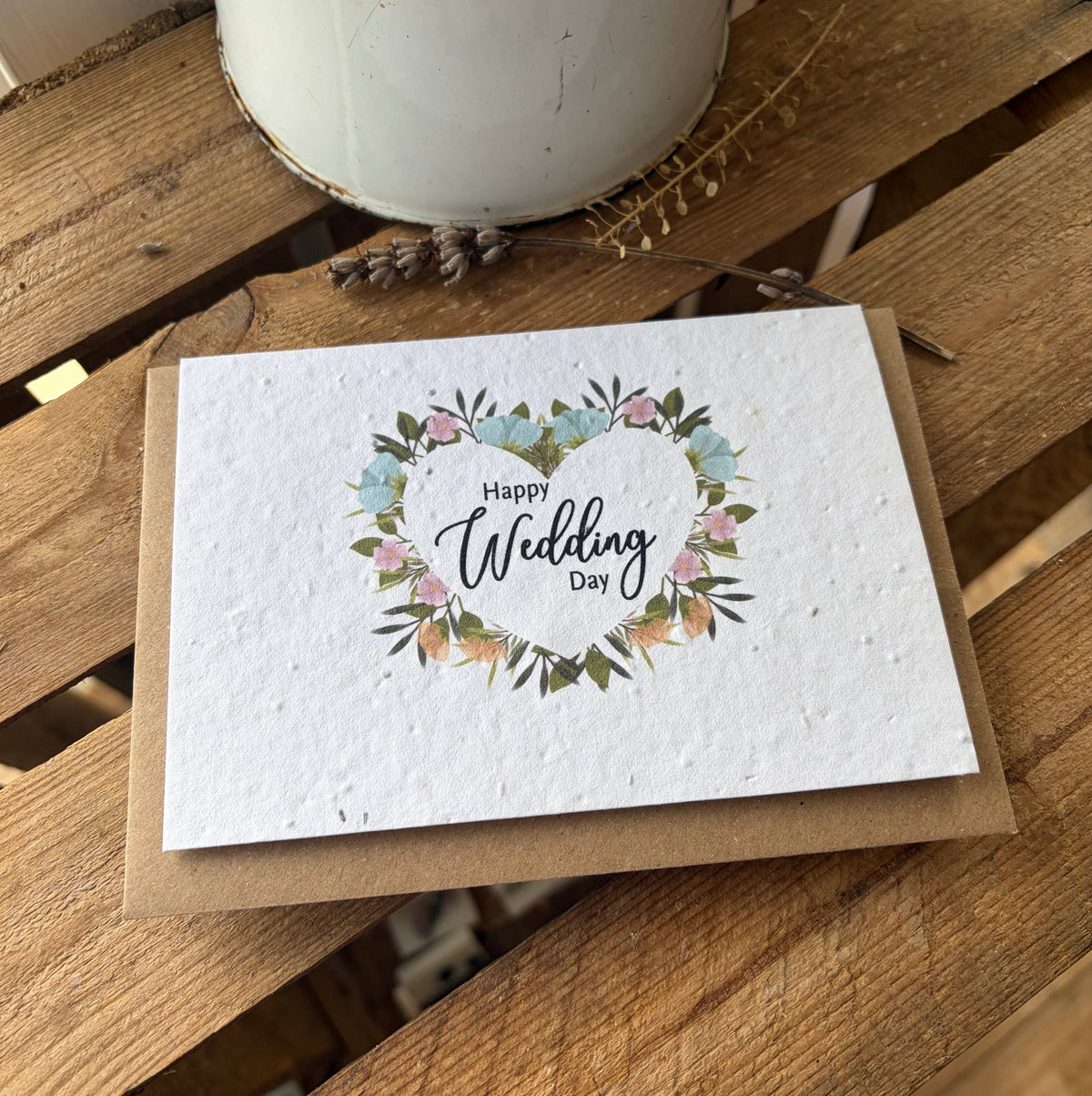 Wedding Heart Wreath - Plantable Seed Card