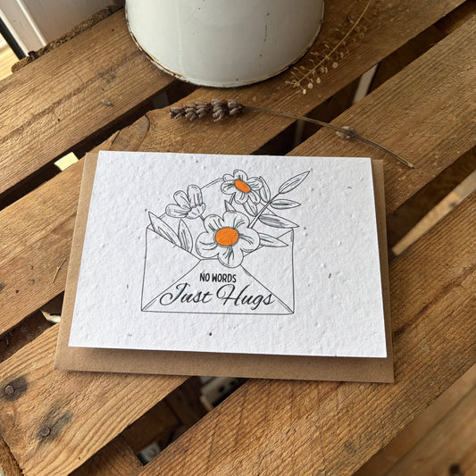 No Words, Just Hugs (Envelope) - Plantable Seed Card