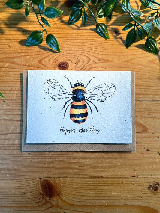 Happy Bee Day - Plantable Seed Card