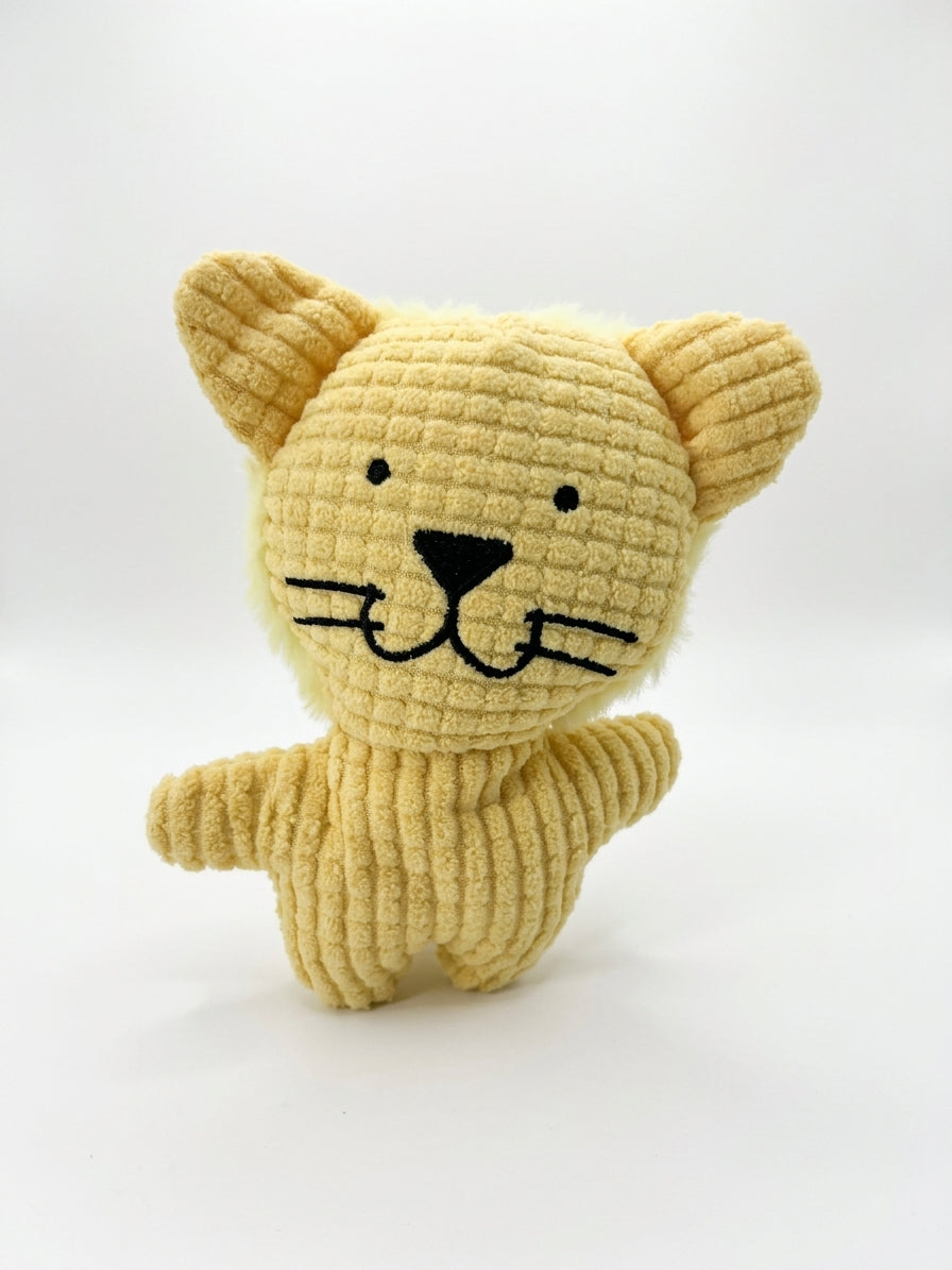 Squeaky Corduroy Cat Plush Dog Toy
