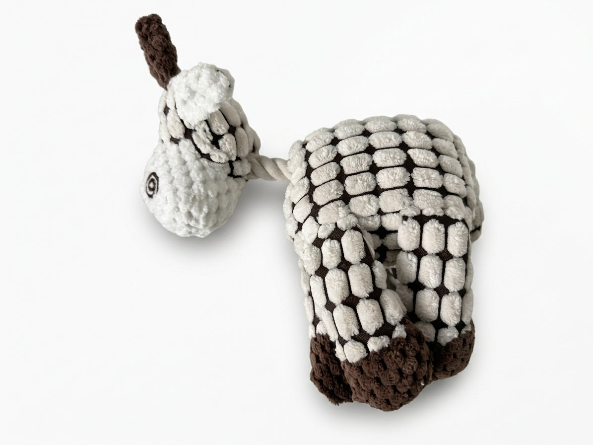 Squeaky Corduroy Donkey Plush Dog Toy
