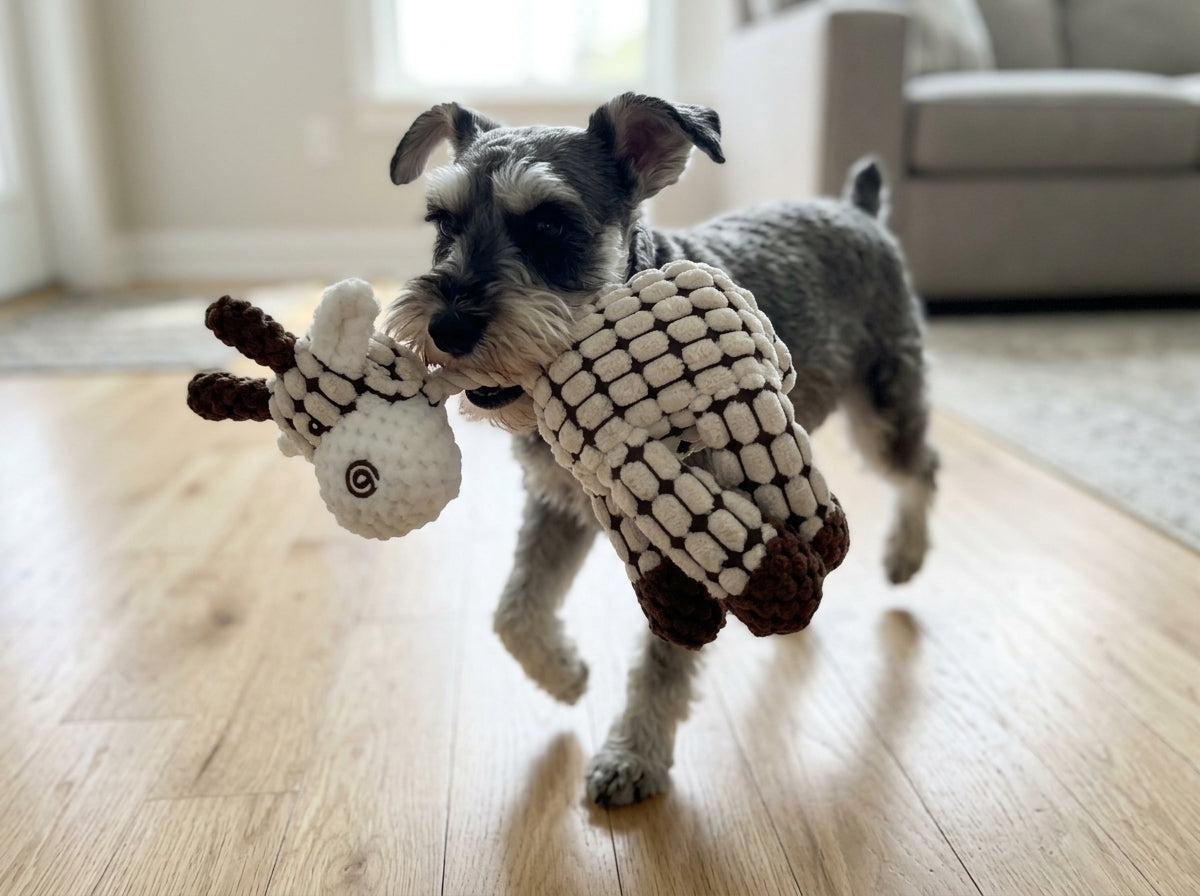 Squeaky Corduroy Donkey Plush Dog Toy