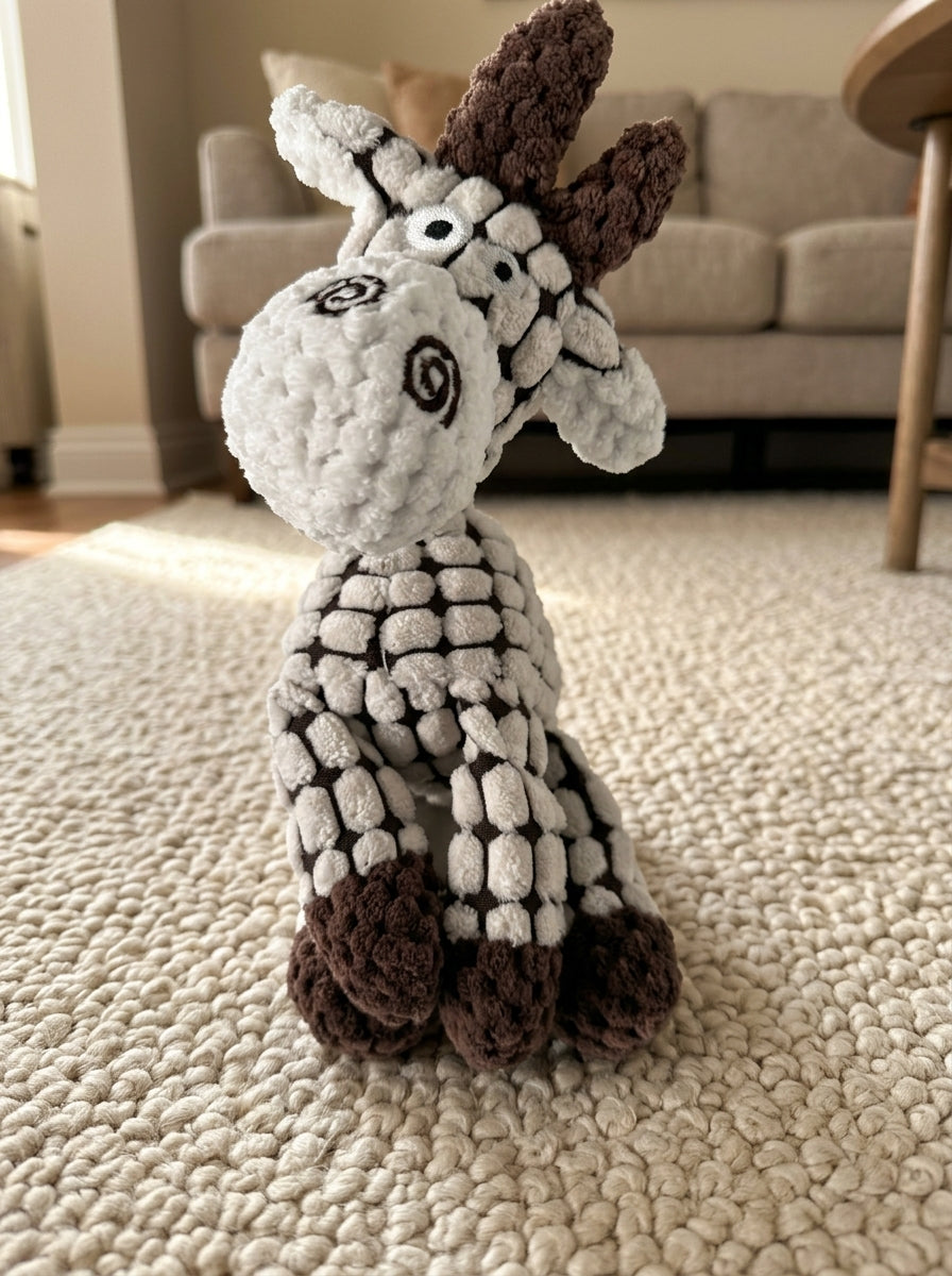 Squeaky Corduroy Donkey Plush Dog Toy