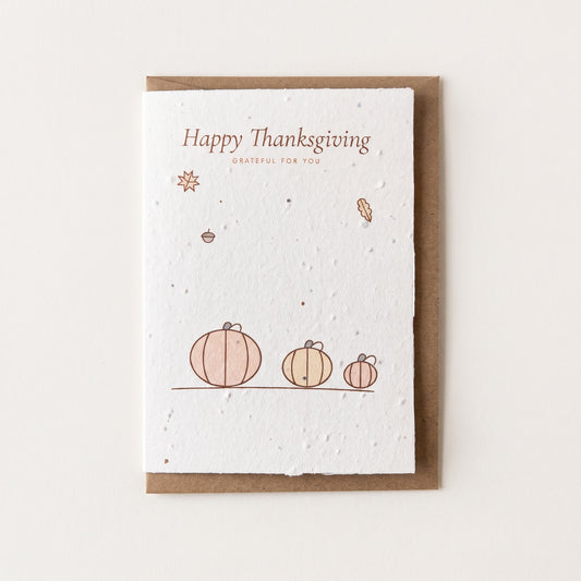 Three Pumpkins | Plantable Thanksgiving Card