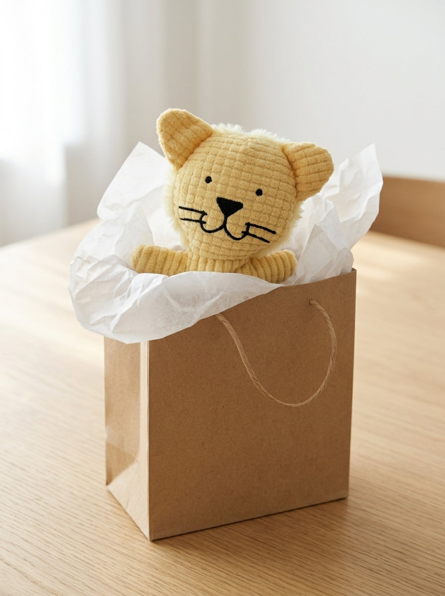 Squeaky Corduroy Cat Plush Dog Toy